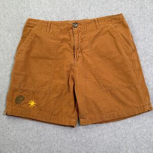 Mollusk California Corduroy Shorts Womens Large Brown Surf Beach Embroidered